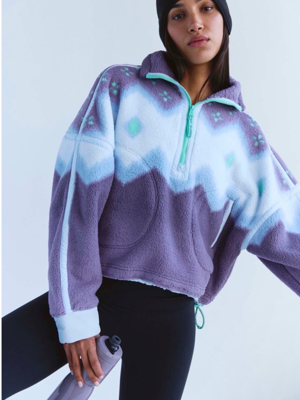 Free People FP Movement Printed Mountain High Fleece 1/2 Zip size medium